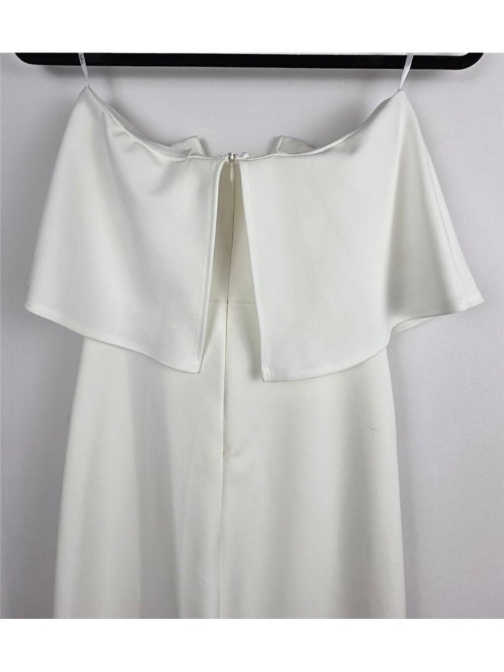 Lulus White Off Shoulder Cape Jumpsuit Wide Leg Bridal Formal Size S NWT - Picture 6 of 10